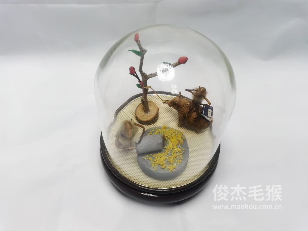 拉磨_小型北京毛猴作品_桦木底座+圆玻璃罩4.jpg 拉磨_小型北京毛猴作品_桦木底座+圆玻璃罩4.jpg